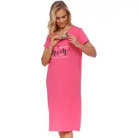 Doctor Nap Katoenen Nachthemd met Magnetische Drukknoopjes Borstvoeding Zwangerschap TCB.9992 Peony 40 / L