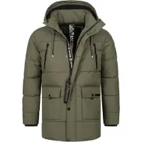 Indicode Winterparka ' Wess ' groen / zwart