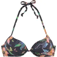 LASCANA Bikinitop 'Malia' azuur / antraciet / lichtgroen / oranje