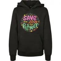 Mister tee Sweatshirt 'Save And Love' geel / groen / oranje / pink / zwart