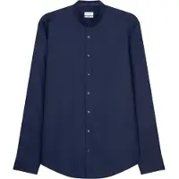 Seidensticker Slim Fit Overhemd donkerblauw, Effen