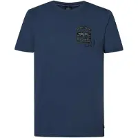 Petrol Industries Shirt 'Palmetto' cyaan blauw / olijfgroen / zwart