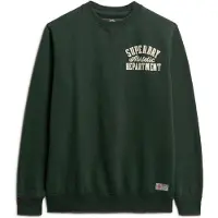 Superdry Sweatshirt 'VINTAGE ATHLETIC' donkergroen / wit
