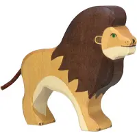 Jouéco Wildernis - Leeuw - 15X3X13Cm - Houten Figuur - Handgemaakt