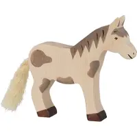 Holztiger paard staand gevlekt speelgoedfiguur
