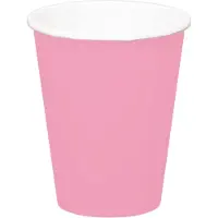 Folat Feest drinkbekers - 32x stuks - roze - papier - 350 ml - verjaardag/party