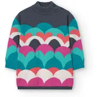 Boboli Knitwear Hearts Lang Mouw Jurk