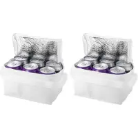Bullet mini koeltas voor sixpack blikjes - 4x - 3,5 liter - wit - 20 x 15 x 12 cm - lunchtrommel