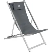 Hespéride Honolulu Outdoor Strandstoel - vouwstoel - ligstoel - campingstoel - Grijs - Gewatteerde c