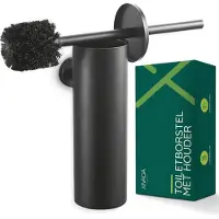 XIVADA Toiletborstel Mura - Met houder - Boren - Rvs - Zwart
