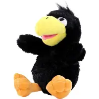 MBW Pluche raaf / zwarte kraai knuffel 21 cm - knuffeldier
