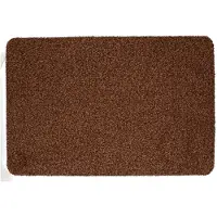 Merkloos Anti slip deurmat/schoonloopmat pvc bruin extra absorberend 60 x 40 cm voor binnen - Deurmatten