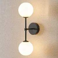 LumenXL Moderne wandlamp, 2-lichts zwart - Runda