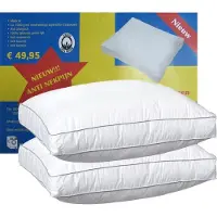 Slaap Vaak Klaas Vaak Hoofdkussen Set (2 Stuks) - Boxkussen - Dreampearls - 50x60x10 cm - Wit