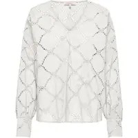ONLY Blouse Onldora Gellar Ls V-neck Emb Top Wv 15314546 Cloud Dancer Dames Maat - S
