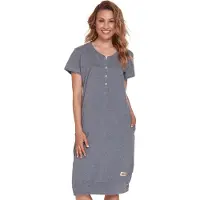 Doctor Nap Katoenen Nachthemd Dames Borstvoeding Zwangerschap TCB.4348 Dark Grey 36 / S
