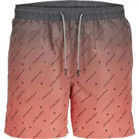 Jack & Jones JUNIOR zwemshort JPSTFIJI koraalrood/grijs Jongens Polyester - 140