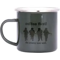 Fostex Emaille beker soldaten groen - Coffee First!