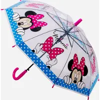 Minnie mouse Paraplu - Kinderparaplu - Transparant - Roze/Blauw