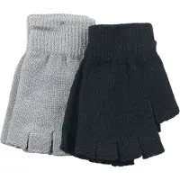 Black premium by emp Vingerloze handschoenen - Set van twee paar handschoenen - voor Vrouwen - grijs-zwart - Maat Standard