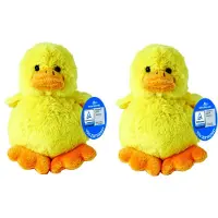 MBW 2x stuks pluche kleine kuikentjes knuffelbeestjes van 11 cm - Pasen thema - Kippen knuffels