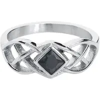 EtNox - Gothic Ring - Celtic Knot - voor Vrouwen - zilverkleurig - Maat 56