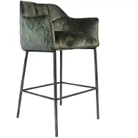 Livin24 Velvet barkruk Jayron groen 82 cm
