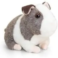 Keel Toys Pluche cavia knuffel grijs met wit 16 cm - Knuffel huisdieren