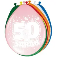 Folat 24x stuks Leeftijd ballonnen versiering 50 jaar Sarah - Ballonnen