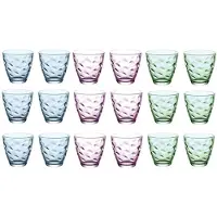 Bormioli Rocco Glazenset Flora kleuren - 250 ml - 18 stuks