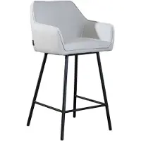 NABER Scandinavische barkruk Andor gerecyclede stof grijs 65-78 cm