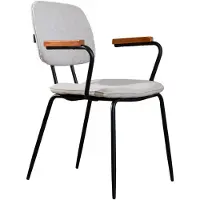 Livin24 Scandinavische eetkamerstoel Oskar beige gerecyclede stof