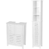 4Goodz Set badkamermeubel santorini wastafelonderkast + kolomkast mdf