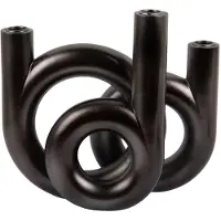 Present Time Kandelaar Rings Medium - Grijs - 18x12x20cm - Scandinavisch - Polyresin