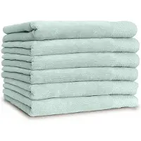 Linnick Diamond Velours Handdoek 100% Katoen 60x110cm - soft green - Set van 6