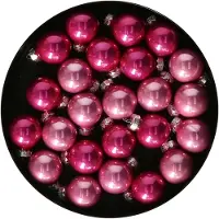 Othmar decorations Kerstballen - glas - 24x - roze tinten - 2,5cm - Kerstbal