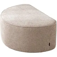 Livin24 Hocker Mio halve maan ribstof taupe
