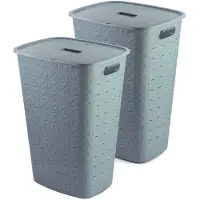 Curver Softex Wasmand met Deksel 56L - 2 stuks - Blauw