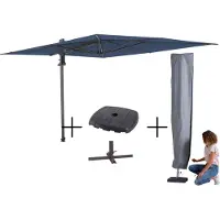 Madison Mega combi deal! parasol saint-tropez safier blue + voet + hoes