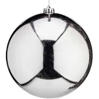 Krist+ Grote decoratie kerstbal - zilver - 20 cm - kunststof - Kerstbal