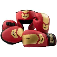 Everlast Prospect 2 Boxing Kit - Bokshandschoenen, Pads en Hoofdbeschermer - Rood/Goud