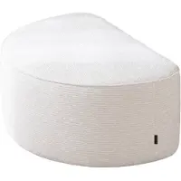 Livin24 Hocker Mio halve maan ribstof off white