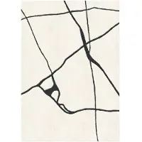 Layered Gute wollen vloerkleed Black and white 300x400 cm