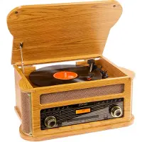 Fenton Memphis grammofoon platenspeler met Bluetooth, DAB & FM, CD,