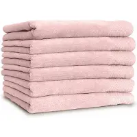 Linnick Diamond Velours Handdoek 100% Katoen 60x110cm - light pink - Set van 6
