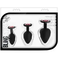 Blush - Luxe Bling Plugs Trainingskit Zwart met Rode Edelstenen