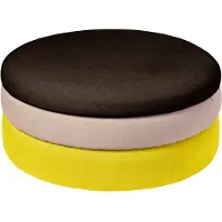 Broste Copenhagen Pond poef geel/beige/dark grape Ø68cm - 31001148