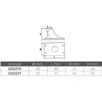 Oem Marine Stainless Steel Flat Flagpole Support Goud 25 mm