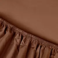 Kayori Biologisch Kai hoeslaken Katoen - Caramel | 100/200-210 (Kleur: Bruin)