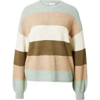 ONLY Trui 'Atia' olijfgroen / mintgroen / pasteloranje / natuurwit